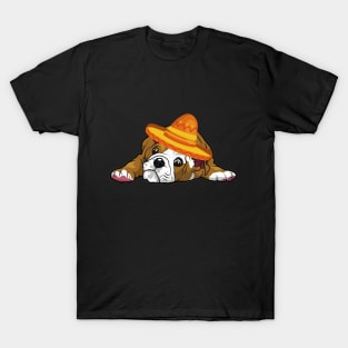 Cute dog bulldog mexico cinco de mayo T-Shirt